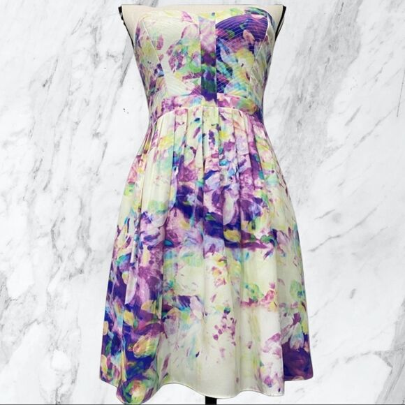 PARKER Strapless Pastel Party Cocktail Dress - Picture 1 of 9